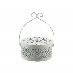 Boîte de bobine de moustique ignifuge creuse multifonctionnelle portative extérieure avec couvercle (blanc)