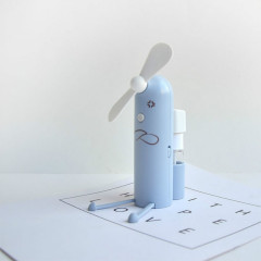 Creative Mobile Phone Support Cartoon Spray Mini Fan Ventilateur USB portable (bleu)