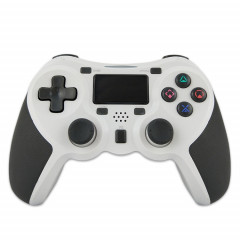 Manette de jeu sans fil caoutchoutée Bluetooth pour hôte PS4 (blanc)