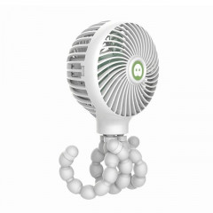 Mini ventilateur portatif rechargeable USB pliable de dessin animé déformé Octopus (blanc)