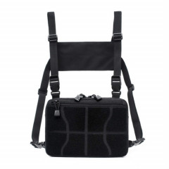 Sac de poitrine multifonctionnel pour sac à dos de stockage portable de sports de plein air (noir)
