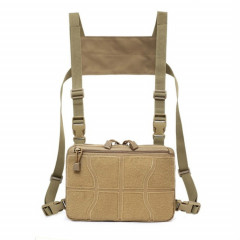 Sac de poitrine multifonctionnel pour sac à dos de stockage portable de sports de plein air (beige)