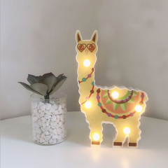 Lanterne peinte à LED Alpaga Night Light Décoration de vacances Chambre Posing Style Light (jaune)