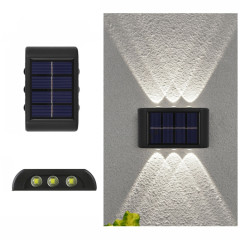 6LED NiMH Solaire Applique Extérieure Étanche Haut Et Bas Projecteurs À Deux Têtes (Lumière Blanche)
