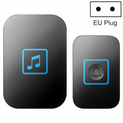 Cacazi A86 Sonnette de contrôle de la télécommande électronique de musique électronique One pour une sonnette sans fil AC, style: fiche UE (Noir)