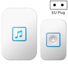 CACAZI A86 Sonnette de la télécommande électronique de musique électronique One pour une sonnette AC sans fil, style: fiche européenne (blanc)