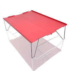 Portable en plein air Mini-aluminium Table de pique-nique pliant ultralight Camping Pêche autonome barbecue Petite table basse (rouge)