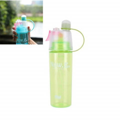 Bouteille d'eau de pulvérisation créative Bouteille de sport portable avec couvercle Coupe en plastique de beauté d'hydratation d'été, taille: 400 ML (vert)