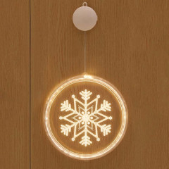 Décoration de Noël Lumière LED Lampe à suspension 3D de vacances, alimentation: batterie (flocon de neige)