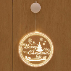 Décoration de Noël Lumière LED Lampe suspendue 3D de vacances, Puissance: Batterie (Joyeux Noël)