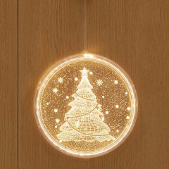 Décoration de Noël Lumière LED Lampe à suspension 3D de vacances, alimentation: USB (arbre de Noël)