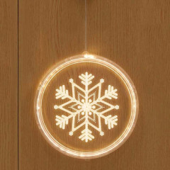 Décoration de Noël Lumière LED Lampe à suspension 3D de vacances, alimentation: USB (flocon de neige)