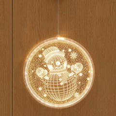 Décoration de Noël Lumière LED Lampe à suspension 3D de vacances, alimentation: USB (bonhomme de neige)