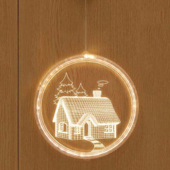 Décoration de Noël Lumière LED Lampe suspendue 3D de vacances, Alimentation: USB (maison)
