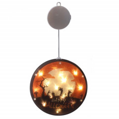 2 PCS Halloween Star String Light Show Fenêtre Horreur Décoration LED Lampe suspendue à piles (main fantôme)