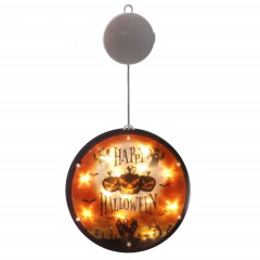 2 PCS Halloween Star String Light Show Fenêtre Horreur Décoration LED Lampe suspendue à piles (citrouilles)
