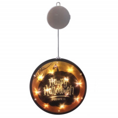 2 PCS Halloween Star String Light Show Fenêtre Horreur Décoration LED Lampe suspendue à piles (Happy Halloween)