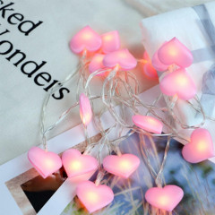LED Fairy Lights Love Heart Lantern Navidad String Lights Éclairage de vacances Chambre Home Decoracion 3m 20LEDs (Rose)