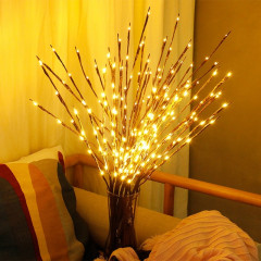 LED Willow Branch Lamp Floral Lights Maison de vacances Fête de Noël Décoration de jardin à piles Cadeaux d'anniversaire de Noël (blanc chaud)