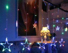 220V EU Plug LED Star Light lumières de Noël intérieur / extérieur décoratif rideaux d'amour lampe pour l'éclairage de fête de mariage de vacances