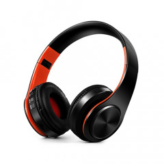 Casque Bluetooth sans fil stéréo HIFI pour tablette Xiaomi iPhone Sumsamg, avec micro, carte SD de soutien et FM (orange noir)