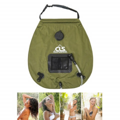 Sac de bain en plein air Bouillotte solaire de camping autonome 20L Sac de stockage d'eau (vert armée)