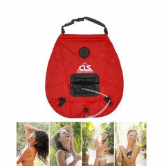 Sac de bain en plein air Bouillotte solaire de camping autonome 20L Sac de stockage d'eau (rouge)