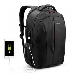 Étanche 15,6 pouces sac à dos pour ordinateur portable anti-vol sac à dos de voyage d'affaires sac d'école (noir + orange USB)
