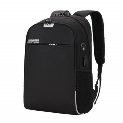 Sac à dos pour ordinateur portable Sacs d'école Sac à dos de voyage anti-vol avec port de chargement USB (noir)