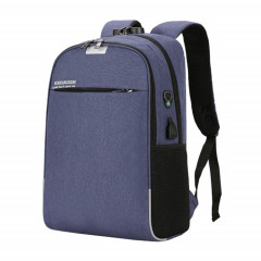 Sac à dos pour ordinateur portable Sacs d'école Sac à dos de voyage anti-vol avec port de chargement USB (bleu)