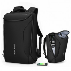 Mode hommes sac à dos multifonctionnel sac étanche pour ordinateur portable sac de voyage avec port de chargement USB (noir)