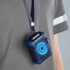 Ventilateur mural extérieur de chargement USB Ventilateur portatif à la taille (noir + bleu)