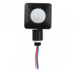 Interrupteur de projecteurs de mur de détecteur de mouvement infrarouge PIR de sécurité automatique, taille: 12 mm (noir)