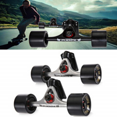 PUENTE 7 pouces Skateboard P Bridge (support) + roues de skateboard 70 x 51 mm + roulement ABEC-9 + support joint en caoutchouc + petite combinaison de clous de pont (argent et noir)