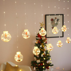 Lumière de rideau de fil de cuivre à LED souhaitant une boule de décoration de Noël, livraison de style aléatoire, type de prise: prise UE (lumière blanche chaude)
