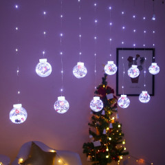 Lumière de rideau de fil de cuivre à LED souhaitant une boule de décoration de Noël, livraison de style aléatoire, type de prise: prise UE (lumière blanche)