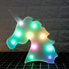 Décoration de vacances à LED Lumière de nuit de licorne (lumière colorée)