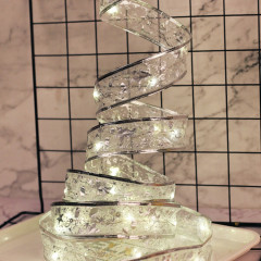 4m 40LEDs cadeau décoration ruban guirlande lumineuse LED fil de cuivre ruban arbre de noël haut bowknot lumière (lumière blanche chaude)