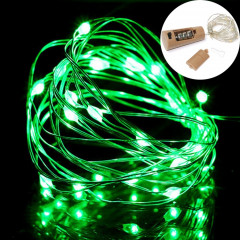 10 pièces LED bouteille de vin liège fil de cuivre guirlande lumineuse IP44 lampe de décoration de vacances étanche, style: 2m 20LEDs (lumière verte)