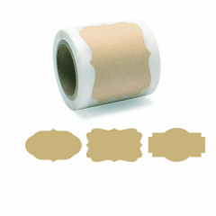 3 pièces d'autocollant d'étiquette de décoration de cadeau de papier kraft brun naturel, taille: 3 x 5 cm (B-36)