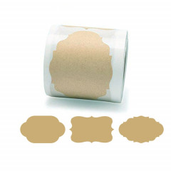 3 pièces d'autocollant d'étiquette de décoration de cadeau de papier kraft brun naturel, taille: 3 x 5 cm (B-37)