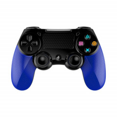 Écran tactile de manette de jeu sans fil Bluetooth 2 PCS avec contrôleur de double vibration audio léger pour PS4 (bleu)