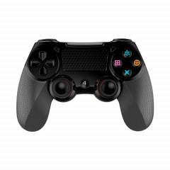 Écran tactile de manette de jeu sans fil Bluetooth 2 PCS avec contrôleur de double vibration audio léger pour PS4 (noir)