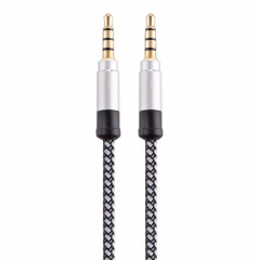 3.5mm mâle à mâle câble audio jack AUX stéréo de voiture plaqué or pour appareils numériques standard AUX 3,5 mm, longueur: 1,5 m (blanc)