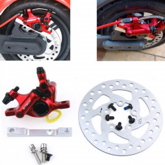 Frein hydraulique modifié pour scooter 3 en 1 + disque de frein à disque de 120 mm + ensemble de siège modifié pour Xiaomi Mijia M365 Pro (frein rouge + adaptateur argent)