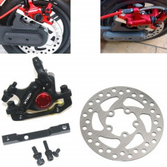 Frein hydraulique modifié pour scooter 3 en 1 + disque de frein à disque de 120 mm + ensemble de siège modifié pour Xiaomi Mijia M365 Pro (frein noir + adaptateur noir)