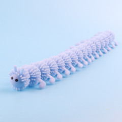 12 PCS Enfants Caoutchouc doux 16 Section Caterpillar Toy décompression stretch (bleu)