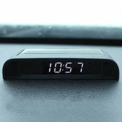 Horloge de voiture de nuit Solar Automobile Horloge électronique Température Température + Date + Semaine + Température (Lumière blanche)