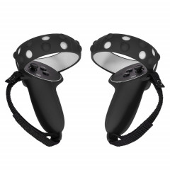 2 Ensembles GS092 Contrôleur de poignée Couvercle de protection en silicone anti-chute et couverture tout compris anti-incluse pour Oculus Quest 2 (Noir)