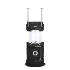 5803 Lampe de camping solaire en plein air LED PORTABLE PORTABLE PORTABLE SORTIE USB (Noir)